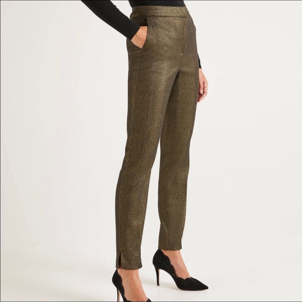 NWT Boden Belgravia 7/8 Pants - Gold Metallic